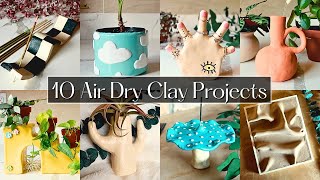 NEW 10 Air Dry Clay Tutorials to Try Out  home decor [upl. by Enaxor]