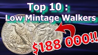 Top 10 Low Mintage Walking Liberty Half Dollar Coins Worth Money [upl. by Eserehc941]