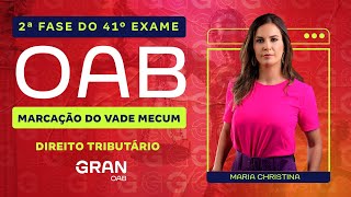 2ª fase do 41º Exame OAB Marcação do Vade Mecum de Direito Tributário [upl. by Nnomae]