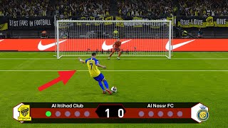 Al Ittihad vs Al Nassr  Penalty Shootout  Saudi Pro League 2024  Ft Ronaldo Benzema  PES [upl. by Piper132]