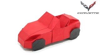 Origami Convertible Car Jason Ku Sport Car Chevrolet Corvette Cabriolet [upl. by Ahselat]