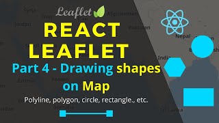 How to draw shapes in react leaflet  Polygon circle and rectangle in react leaflet  Part 4 [upl. by Pickard]