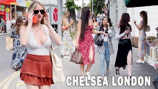 ☀Chelsea London summer Walk 2022🌞 Sloane Square Kings Road to Worlds End 4K HDR [upl. by Khosrow]