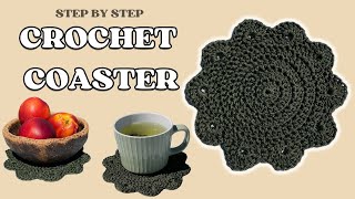 Crochet Flower Coasters Tutorial for Beginners [upl. by Nybbor732]