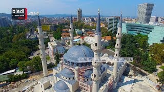 Xhamia e re e Namazgjasë në Tiranë 🕌  New mosque in Tirana Drone video  4K Ultra HD [upl. by Woodring]