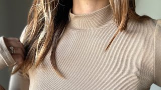 Soft ribbed mock neck staple top [upl. by Ydnahs]