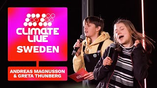 GRETA THUNBERG amp ANDREAS MAGNUSSON  Never Gonna Give You Up  Climate Live Sweden HD [upl. by Nhguavad]