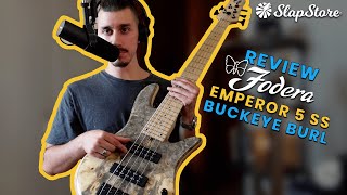 Bass Review Fodera Emperor 5 Standard Special Buckeye Burl ft DavidVause [upl. by Saunder]