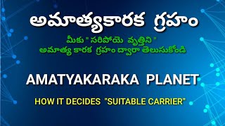 AMATYAKARAKA PLANET Impotance for deciding suitable profession in vedic astrology learn in telugu [upl. by Inus]