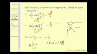 Evaluating Expressions Involving Inverse Sine Inverse Cosine and Inverse Tangent [upl. by Norahs]