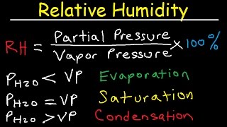 Relative Humidity  Dew Point Vapor amp Partial Pressure Evaporation Condensation  Physics [upl. by Nosneh639]