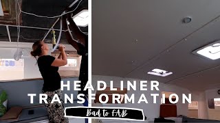 BOAT HEADLINER TRANSFORMATION  YACHT REBUILD WEEK 63 [upl. by Xino506]