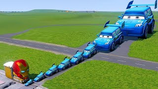 TRANSPORTING PIXAR CARS amp FRUITS WITH COLORED amp JOHN DEERE vs CLAAS vs TRACTORS  BeamNGdrive 962 [upl. by Ledua]