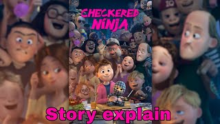 Checkered ninja Animation movie story explain [upl. by Yecaj]