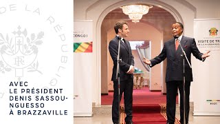 Déclaration du Président Emmanuel Macron et du Président Denis SassouNguesso depuis Brazzaville [upl. by Cired352]