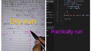 Write a C program to find minimum element in an Array  C programming  vscode questions [upl. by Thurston]