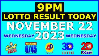 9pm Lotto Result Today November 22 2023 Wednesday [upl. by Brownson89]