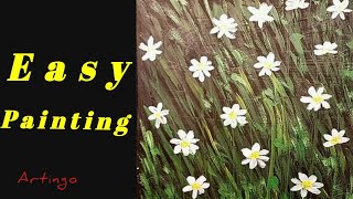 Acrylic Flower Painting Tutorial 🌼🌼🌼🎨 [upl. by Alesi]