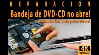 Reparación de reproductor DVD  o CD  que no abre la bandeja Fácil y duradero 4K [upl. by Tippets]