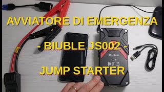 Avviatore emergenza powerbank torcia  Biuble JS002  Jump starter function [upl. by Stovall]