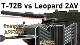 T72B vs LEOPARD 2AV  UNIQUE APFSDS vs NERA  3BM26 Composite Armour Penetration Simulation [upl. by Annay]