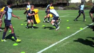 Rugby IQ  V Tackle Drill [upl. by Eyla901]