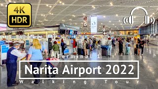 4KHDRBinaural Terminal 1  Narita International Airport 2022 Walking Tour  Chiba Japan [upl. by Hjerpe535]