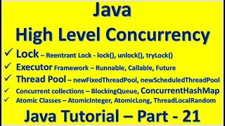 Java Lock Executor Runnable Callable Future ThreadPool ConcurrentHashMap Java Tutorial – Part  21 [upl. by Rubio]