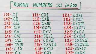 Roman numerals 101 to 200  Roman numbers 101 to 200  Roman ginti 101 to 200 [upl. by Odessa201]