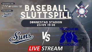 Baseball Sluttspill LIVESTREAM  Kristiansand Suns vs Trondheim Hellhounds  230923 1530 [upl. by Pascale]