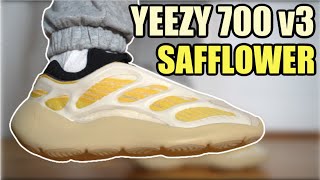 ADIDAS YEEZY 700 V3 SAFFLOWER REVIEW amp ON FEET  SIZING amp RESELL PREDICTIONS HOLD OR SELL [upl. by Eilssel624]