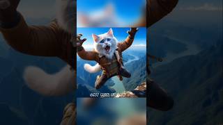 High Mountain cats Scary Fall 😭cat short [upl. by Susette153]