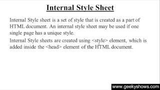 Internal Style Sheet in CSS Hindi [upl. by Marashio]