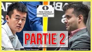 SchachWM 2023 Ding Liren vs Ian Nepomniachtchi  Partie 2 [upl. by Sherill]