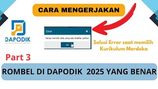 CARA MENGISI ROMBONGAN BELAJAR YANG BENAR DI DAPODIK 2025 [upl. by Bambie]