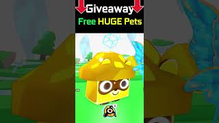 Giveaway 2 FREE Golden HUGE Pet in Pet Simulator 99 shorts petsim99 giveaway [upl. by Yrek]