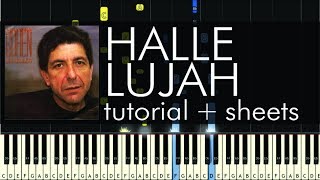 Leonard Cohen  Hallelujah  Piano Tutorial  How to Play  Sheets [upl. by Yenwat]