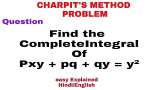 Charpit Method in Hindi  problem 2 [upl. by Creigh849]