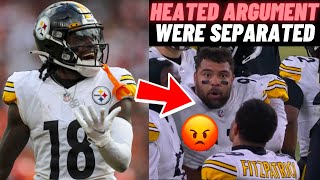 🚨 BREAKING Diontae Johnson amp Minkah Fitzpatrick get into HEATED ARGUMENT amp are SEPARATED Steelers [upl. by Anabal122]