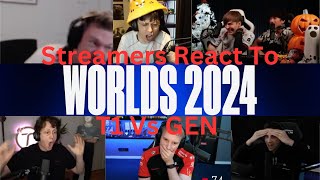 Streamers React to the GREATEST Series Ending Teamfight at Worlds 2024 Day 20 [upl. by Elwyn18]