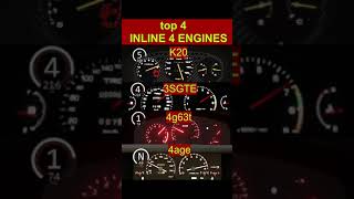 engine K20 vs engine 3SGTE vs engine 4G63 vs engin 4AGE [upl. by Kubetz]