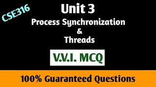 Process Synchronization  Important MCQs  Unit 3  Operating System  CSE316  LPU [upl. by Chafee]