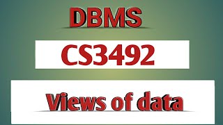 Views of data in DBMS tamilCS3492Anna university reg2021 [upl. by Ares]