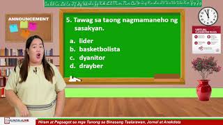 GRADE 5 FILIPINO Q2W1  PAGBABAYBAY NG SALITANG HIRAM AT PAGSAGOT SA MGA TANONG SA BINASANG [upl. by Naloj]