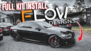 BMW E92 335I FULL LIP KIT INSTALL FLOW DESIGNS [upl. by Eriha]