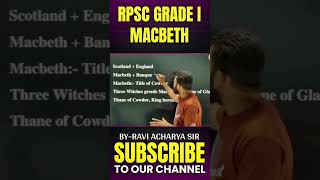 RPSC GRADE1 MACBETH reet2022englishbyraviacharyasir GRADE1RAVIACHARYASIR [upl. by Faber]