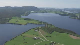 Stjørdal gårder åkre småbruk  Flying Over Norway [upl. by Ecirtnahc]