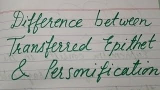 Difference Between Transferred Epithet and Personification [upl. by Allenod897]