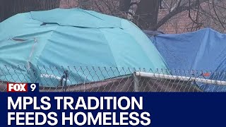 Minneapolis Christmas tradition feeds cheers homeless group [upl. by Taddeo556]