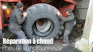 Grosse réparation à chaud du pneu de la moissonneuse Axial 2388 [upl. by Cummins]